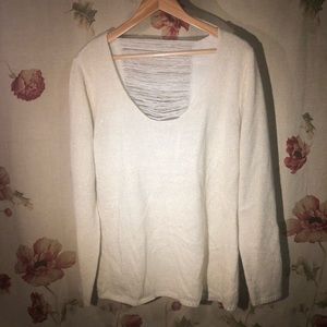 Dots - white and gold beautiful backed sweater